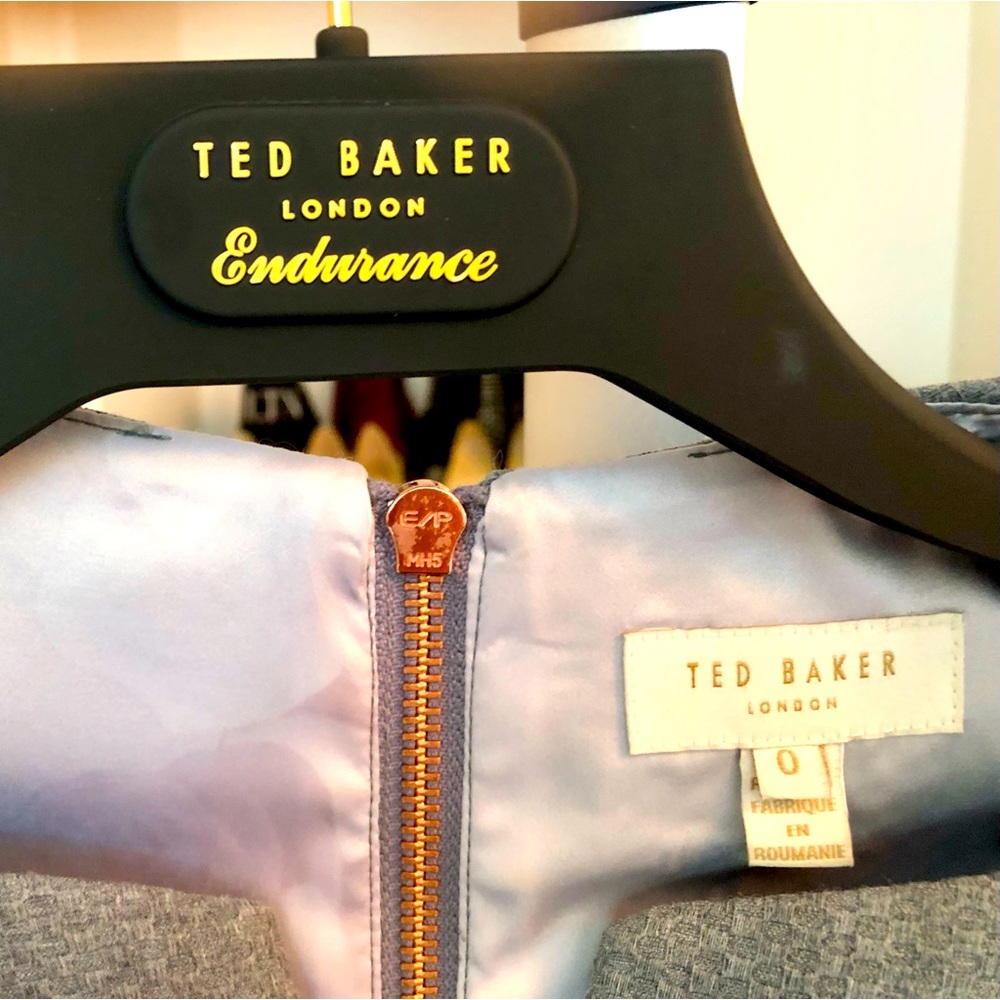 Ted Baker exquisite grey peplum dress.